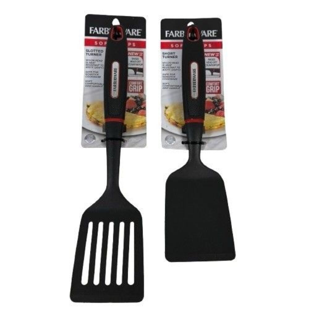 Set of 2 Farberware Short & Professional 13.5 in Turner Spatula Soft Grip Handle